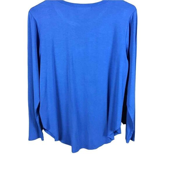 Another Love Women’s Small Blue Pullover Long Sleeve Top Pocket Stretch NWOT - Picture 2 of 16